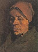 Vincent Van Gogh Head of a Peasant Woman with a brownish hood painting